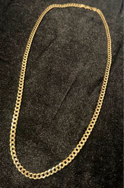 14K Solid Yellow Gold Curb Chain 22" 4.5mm 13.1g