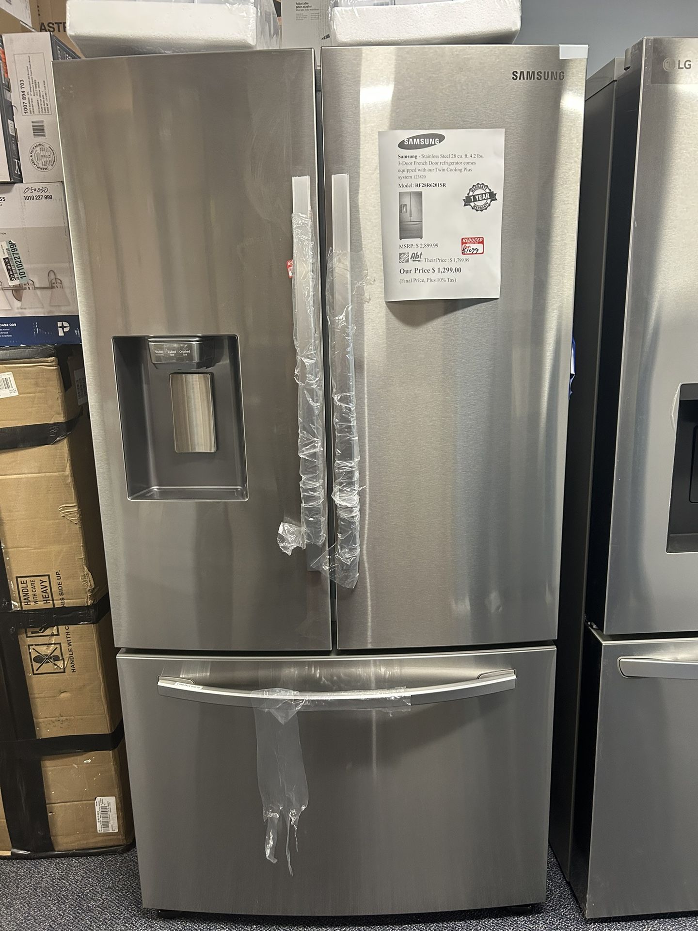 Samsung French Door Refrigerator With Water And Ice Dispenser In Stainless Steel