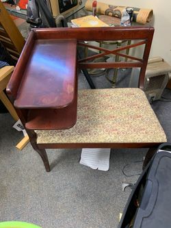 PRICE DROP! Mid-Century Mahogany Gospel Bench with Upholstered Seat