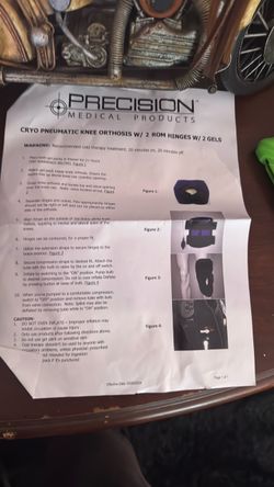 Precision Medical Cryo Pneumatic Knee Orthosis Instructions