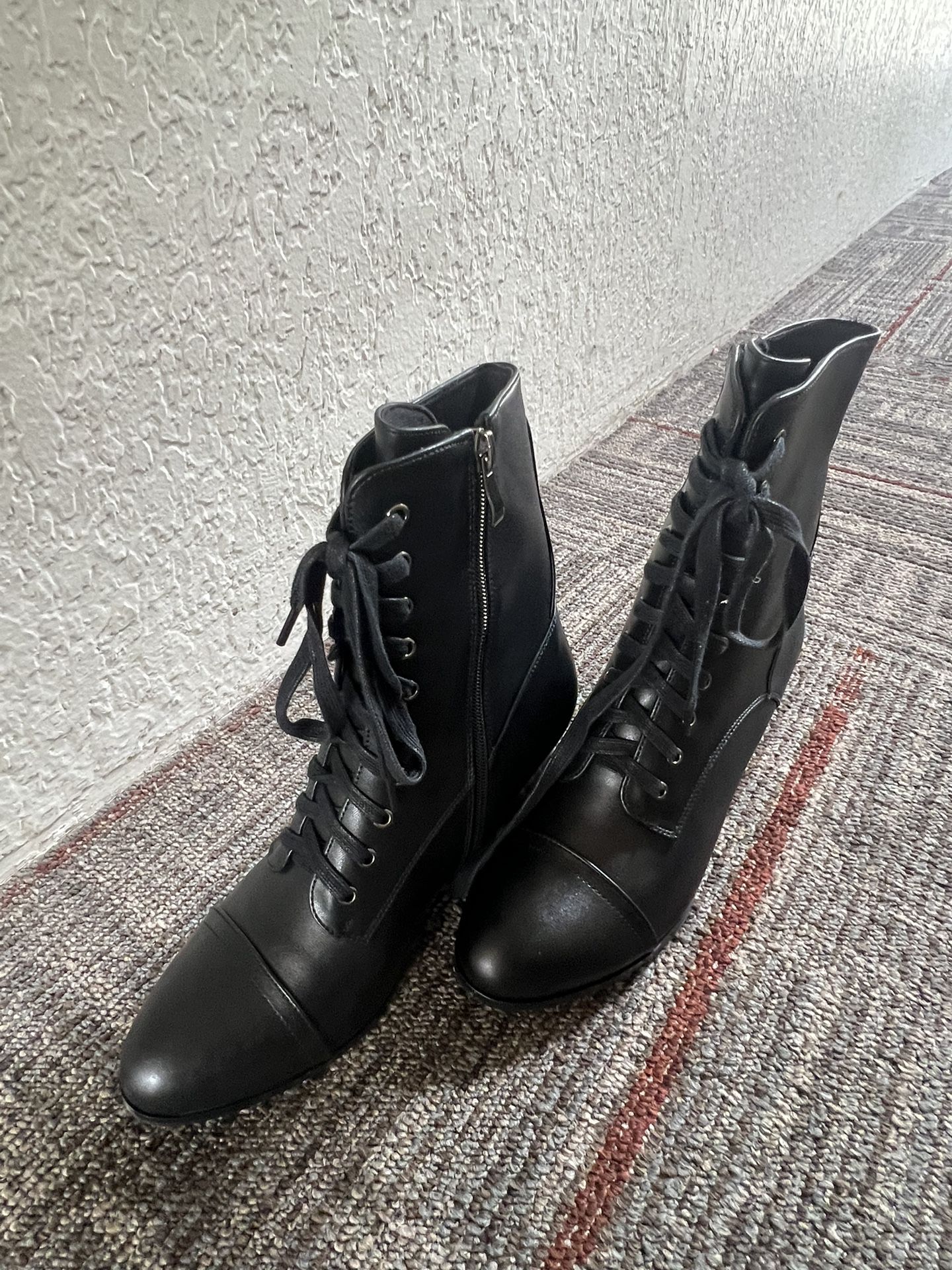 Gicoiz Women Round Toe Casual Lace Up Military Winter Chelsea Boots