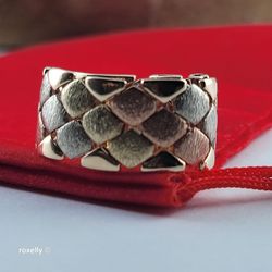 14K Tri-Color Gold Satin Flexible Cigar Band Ring Size 9 – Made in Italy!/ Anillo con Tres Tonos de Oro y Diseño Flexible! 👌🎁Post Tags: Anillo de Or