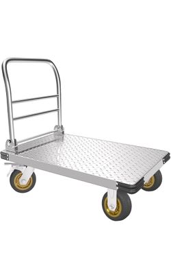 Platform Truck Heavy Duty Push Cart Dolly with 6'' Wheels 2000 LBS Capacity