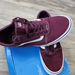 Burgundy Vans Size 10 M