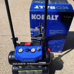 Kobalt Quiet Tech 4.3-Gallons Portable 150 PSI Twin Stack Quiet Air Compressor