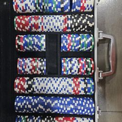 Poker Chips With Case