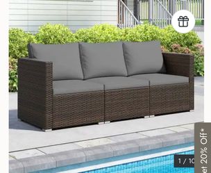 3-Seater Wicker Outdoor Sofa