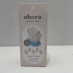 Ohora Semi-Cured Gel Nail Starter Kit with Mini LED Lamp, Cream Cotton, 30 Count