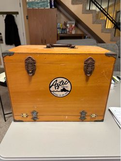 Vintage wooden tackle box