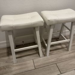 Pair Of White Counter Stools