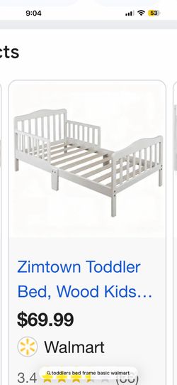 Toddler bed frame and mattress