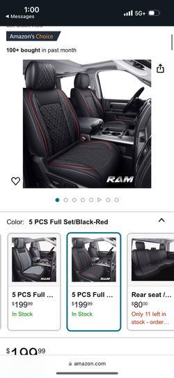 5 Pcs Seat Covers For Ram Trucks 