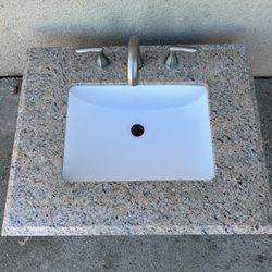Granite single vanity sink