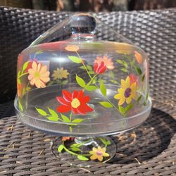 Glass Cake Dome Pedestal