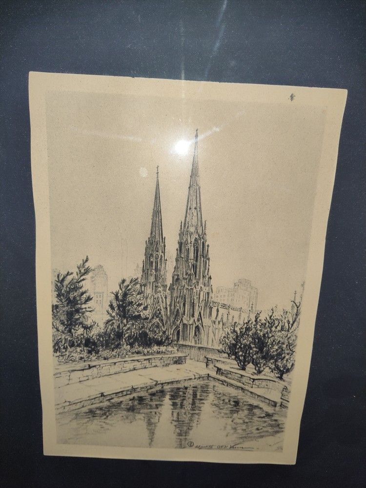 Vintage Artwork Matted And Framed