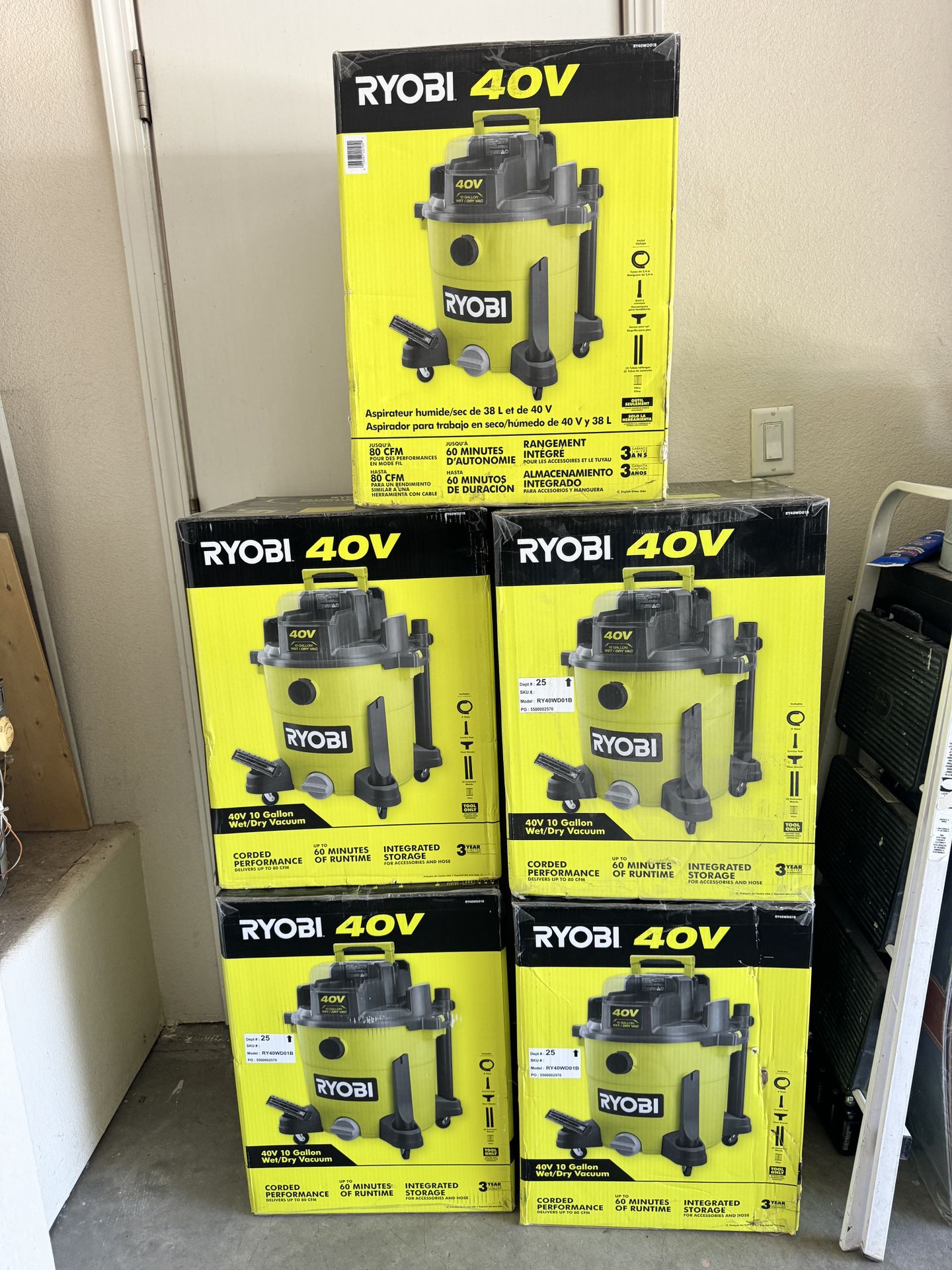 Ryobi 40V 10 Gal. Cordless Wet/Dry Vacuum (Tool Only)