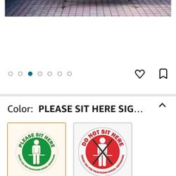 Social Distancing Sit Here Stickers