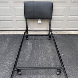 Twin Or Twin XL Black Headboard And Bedframe