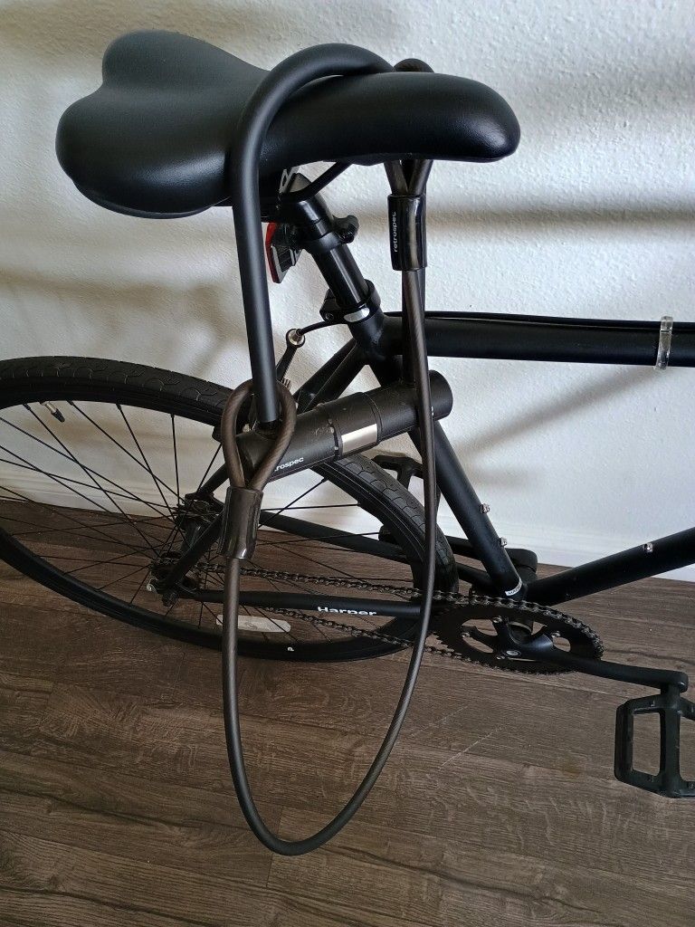 Adult bike and lock, Retrospec Harper single speed, matte black