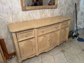 French Provincial Style Wood Sideboard Buffet