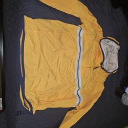 Vtg Nike Running Windbreaker Jacket with Hood Yellow Women's Size Large Black Tag