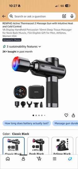RENPHO Active Thermacool 2 Massage Gun with Intuitive Heat and Cold Control