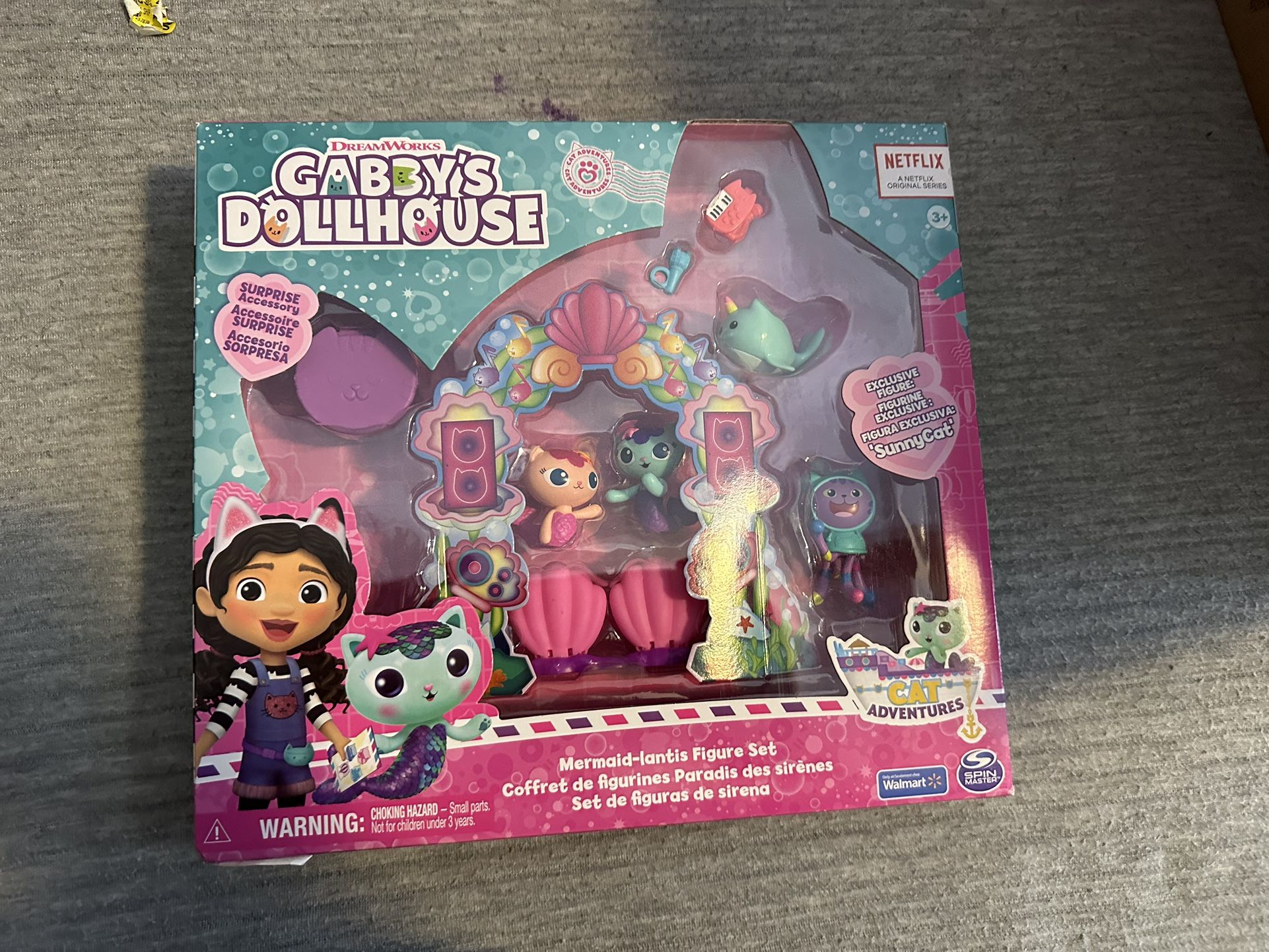 Gabby’s Dollhouse, Mermaid-lantis Figure Set with 4 Toy Figures and Dollhouse Furniture