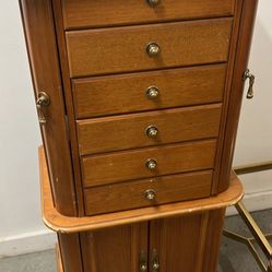 19”wx13”dx46”h Oakwood jewelry box