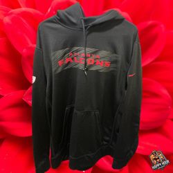 Nike Atlanta Falcons Therma Fit Hoodie Kangaroo Pockets Black Gray size XL