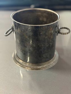 Vintage Silver-Plated Ice Bucket with Lion Head Handles