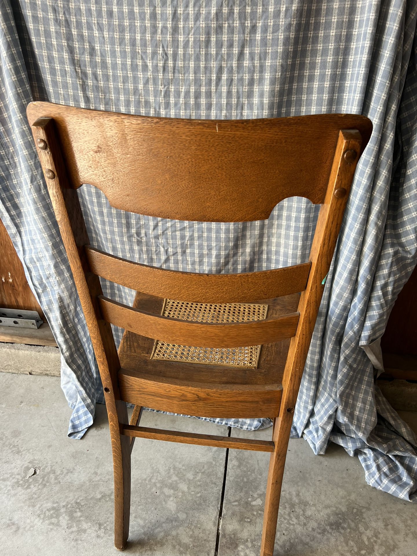 Antique, Oak, Wicker Chair