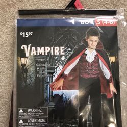 Halloween Costume Vampire - Boys Size S(4 to 6).  like new.