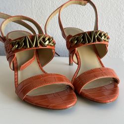 Michael Kors Orange Strap Heels Size 5 Gently Used 