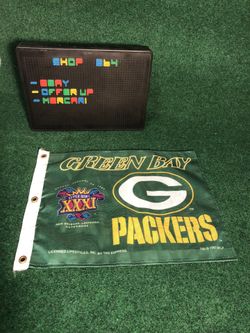 Vintage green bay packers 1997 super bowl flag