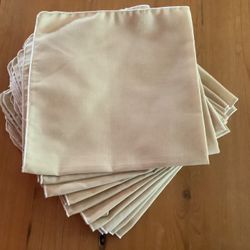 SET OF 12 LIGHT TAN COTTON TABLE NAPKINS. NEW