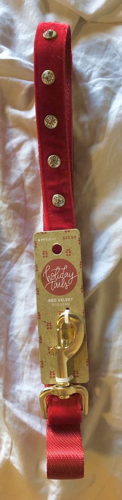 Beautiful red velvet dog leash