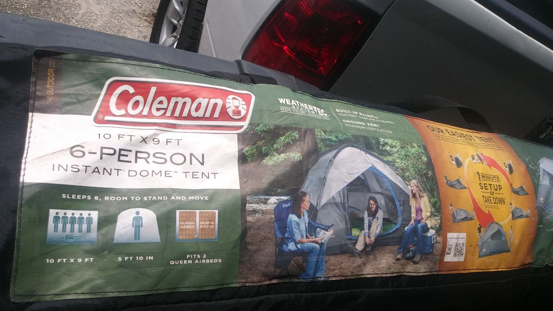 Coleman 10x9 6 person easy up tent