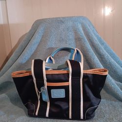 Very cute, Mini, Coach Hamptons, Blue Nylon Tote Almost 6.5" Tall 11" Wide, Very Good Condition Inside And Out Fun For Your Child's Birthday 