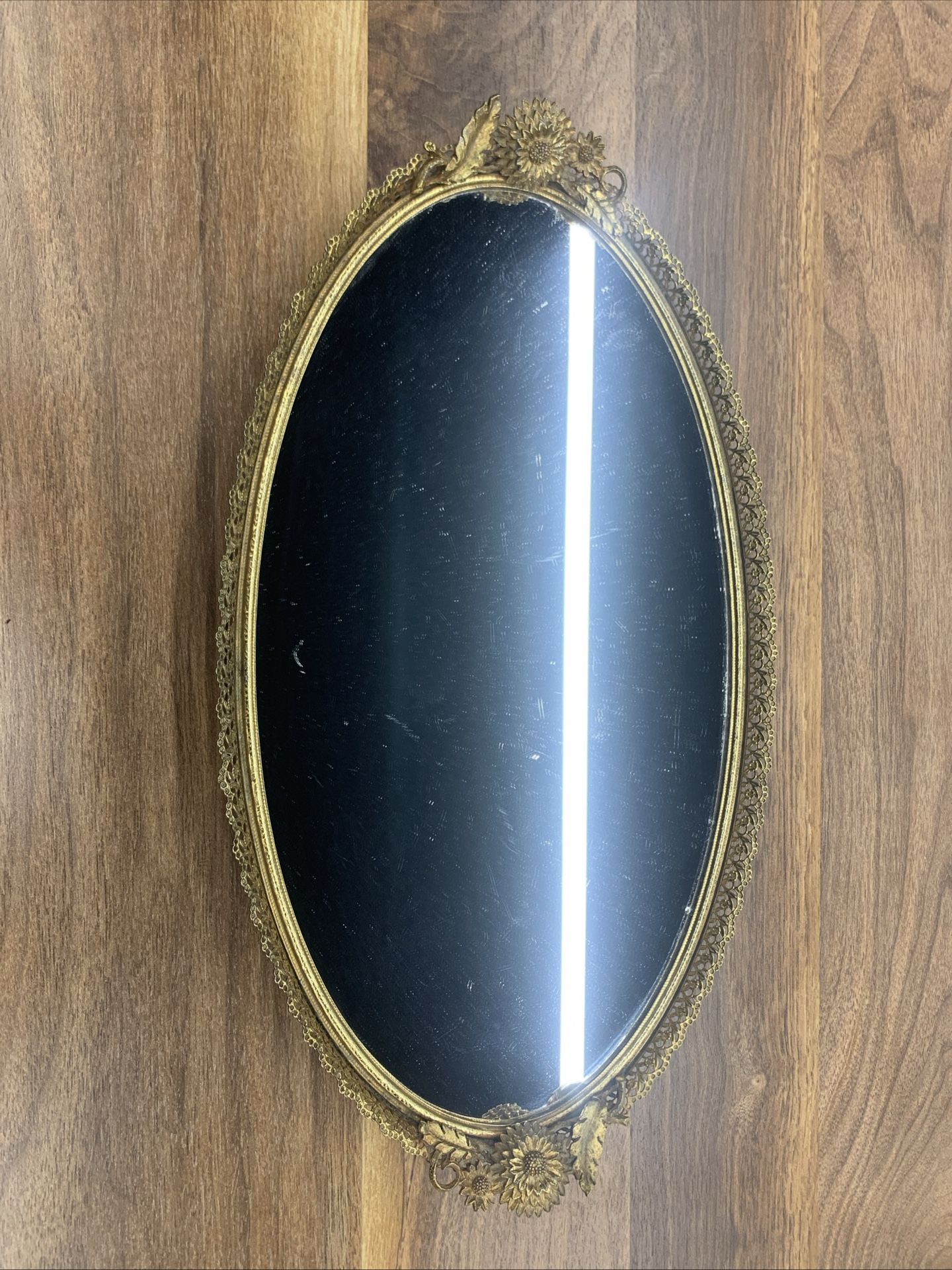 Vintage Matson, Vanity, Gold, Sunflower Mirror