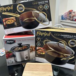 Slow cooker/1.5qt sauce pan/4.5qt casserole pot