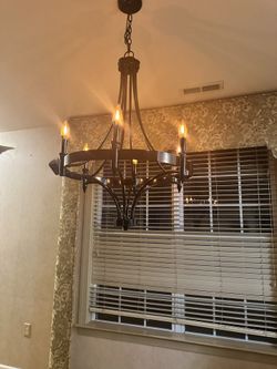 Elegant Black Iron Chandelier – 6-Light Rustic Fixture 