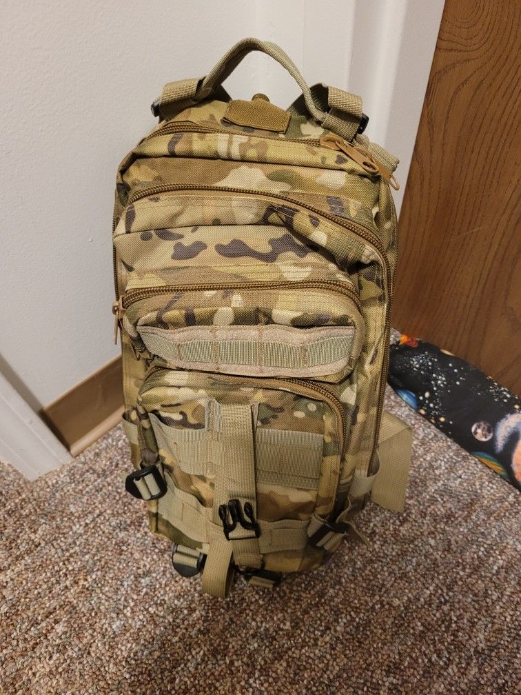 Like New Multi Compartment Outdoor Military Style Backpack