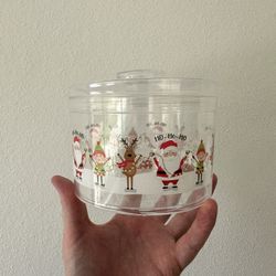 Christmas Decor Decoration Santa Clear Container Jar Storage Table Accessories 