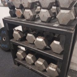 Cast Iron Hex Dumbbells