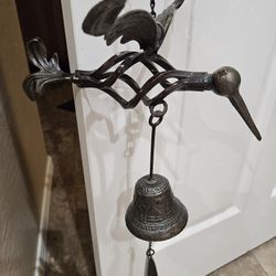 Wind Chime Humming Bird, Metal, HEAVY, never Used, Giftable See Discription For Size 20.00, VERY NICE!