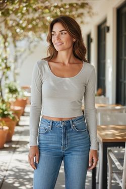 Grey Brandy Melville cropped top