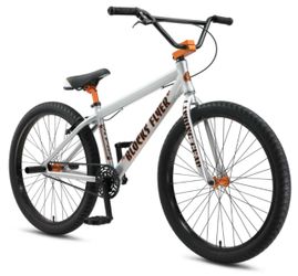 SE Bikes Blocks Flyer 26" BMX Bike Iced Out Silver