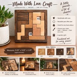 Handcrafted Wooden Perpetual Calendar Puzzle