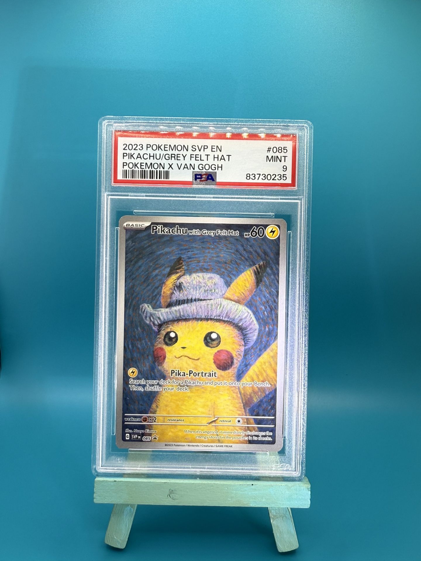 Pikachu With Grey Felt Hat Psa 9