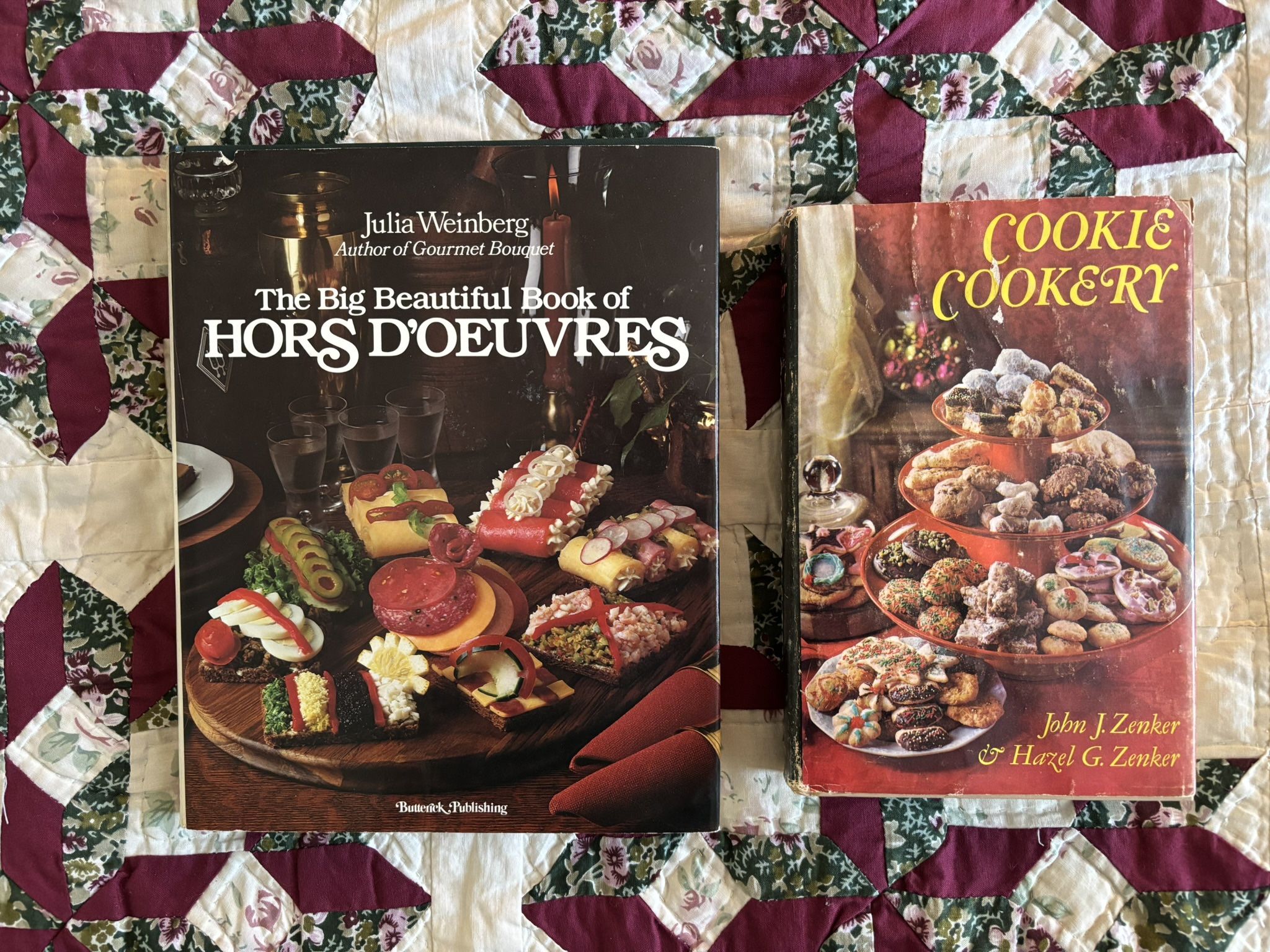 Vintage Cookbook Entertaining Classics, lot of 2, good condition.  The Big Beautiful Book of Hors D’oeuvres by Julia Weinberg 1980 (over 200 recipes) 